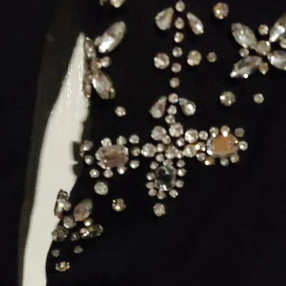 Hemant & Nandita Womens Black Handmade Blingy Sparkly Crystals Sweatshirt XS - Picture 9 of 14